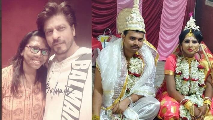 Shahrukh Khan congratulates bengali new married couple in acid victim Shahrukh Khan congratulates bengali new married couple in acid victim