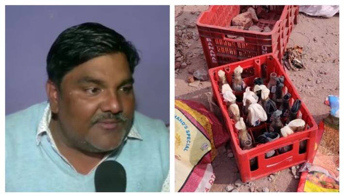 Petrol Bombs-crates of stones found stored on AAP councillor Tahir Hussain rooftop Petrol Bombs-crates of stones found stored on AAP councillor Tahir Hussain rooftop