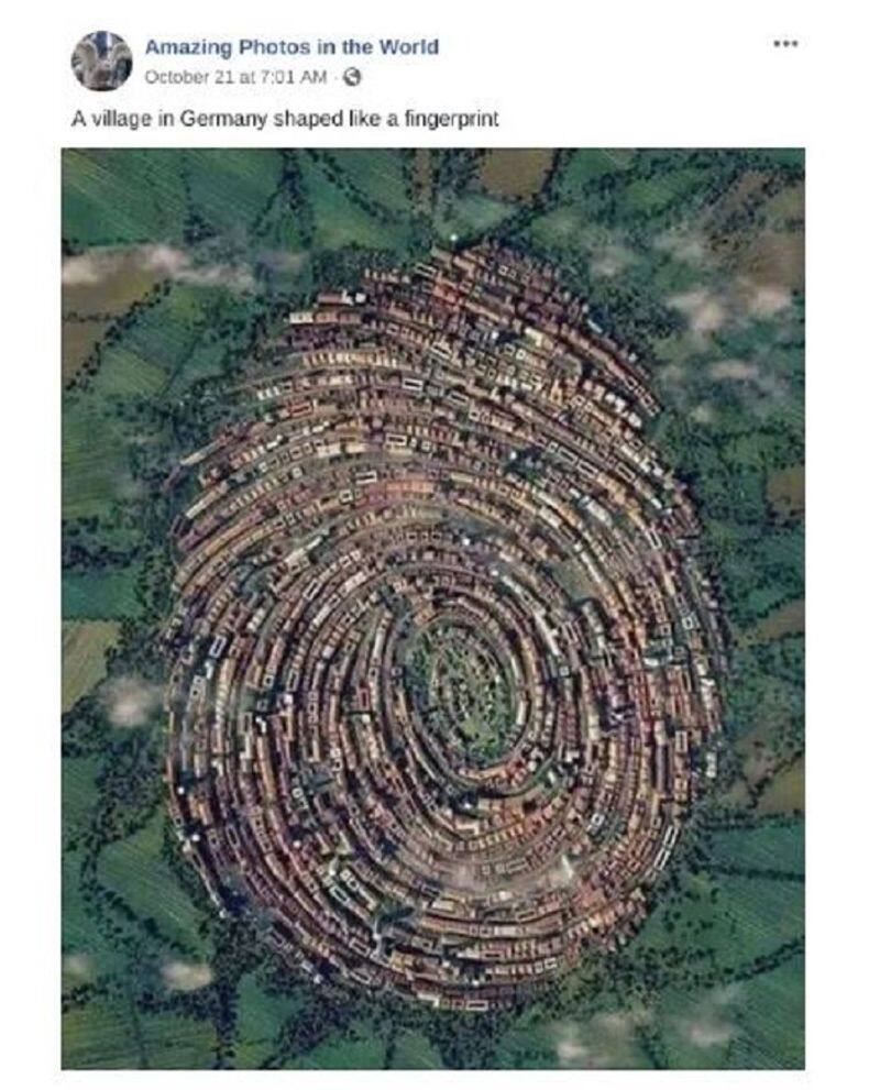 Fact check of German village shaped like a fingerprint