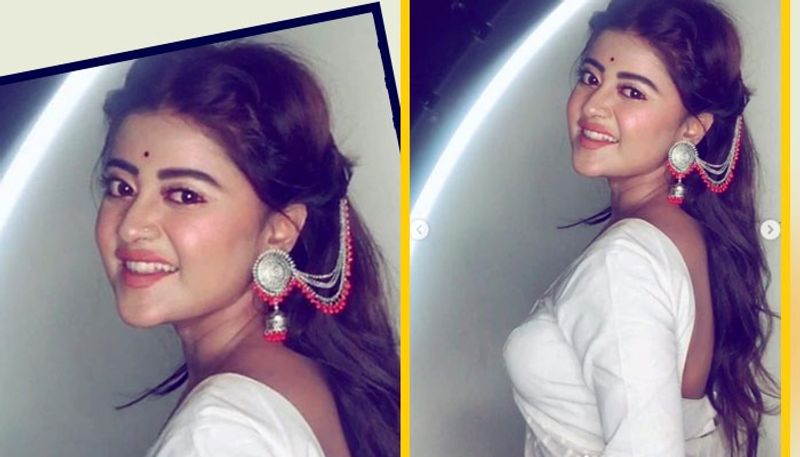 পিঠখোলা সাদা পোশাকে আবারও সোশ্যাল মিডিয়ায় ভাইরাল হয়েছেন মিষ্টি।