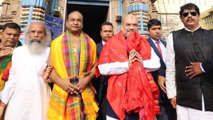 Amit Shah offer prayer at Puri Jagannath temple kpm Amit Shah offer prayer at Puri Jagannath temple kpm
