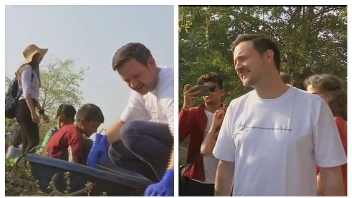Norway Minister took part in Mithi river clean up Norway Minister took part in Mithi river clean up