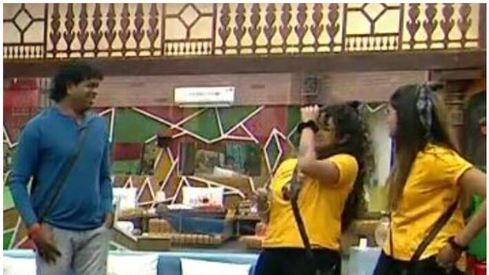 Amrutha Sureshs and Abhirami Sureshs song revenge against Pashanam Shaji in bigg boss Amrutha Sureshs and Abhirami Sureshs song revenge against Pashanam Shaji in bigg boss