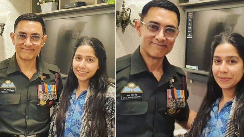 Aamir khan laal singh chaddha new Look in Army Uniform See pics KPY