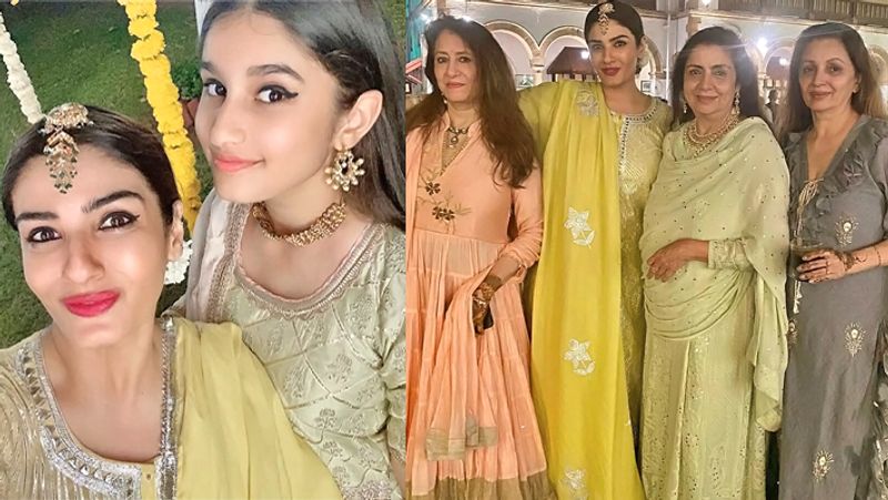 Raveena tandon on Niece Wedding With Daughter Rasha KPG