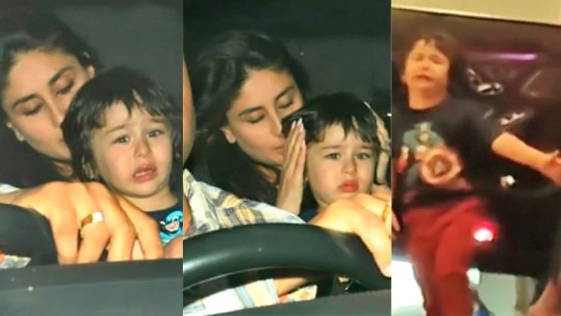 Taimur Ali khan upset and Crying with mom kareena KPG