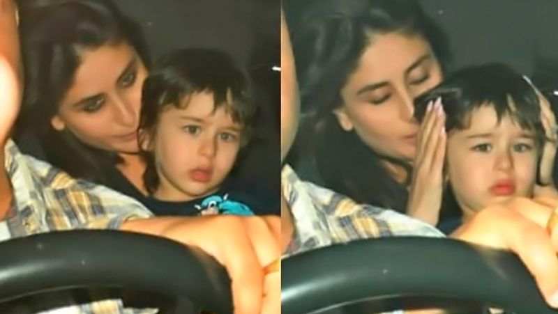 Taimur Ali khan upset and Crying with mom kareena KPG