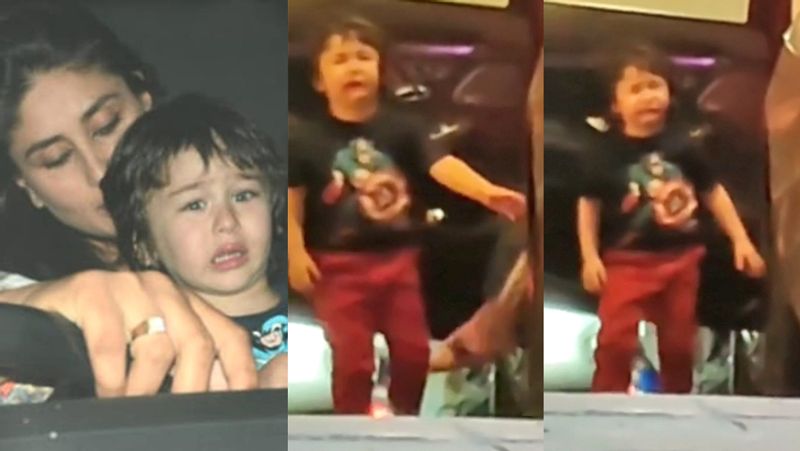 Taimur Ali khan upset and Crying with mom kareena KPG