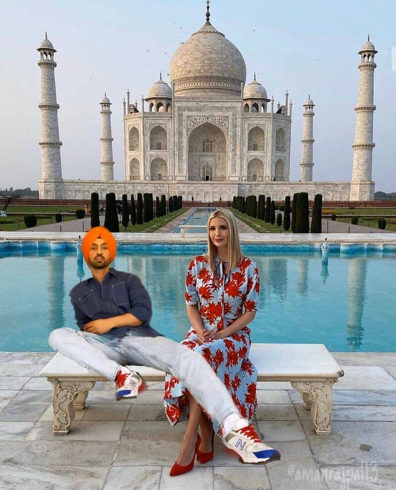 Diljit surfing with US President's daughter Ivanka .... Viral morphing photos.