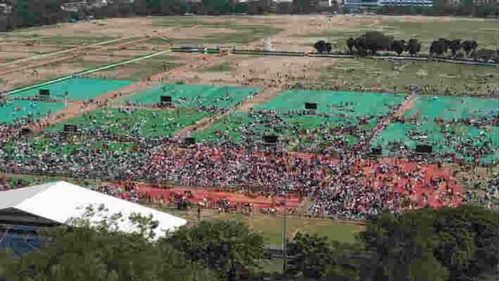 Insufficient crowd at JDU Ralley pra Insufficient crowd at JDU Ralley pra