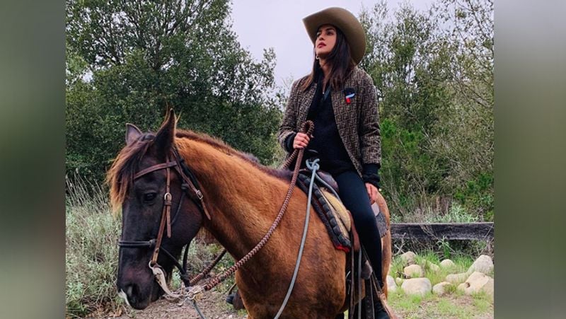 Priyanka Chopra Nick Jonas cowboy hats spend weekend horse riding KPJ