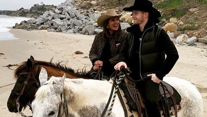 Priyanka Chopra Nick Jonas cowboy hats spend weekend horse riding KPJ