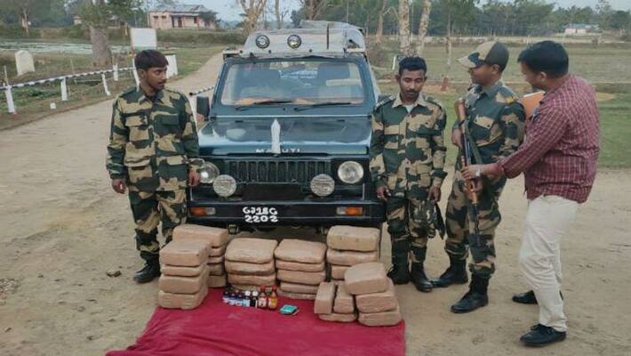 2 persons in BSF look-alike camouflage dress apprehended and 94 kg Cannabis recovered 2 persons in BSF look-alike camouflage dress apprehended and 94 kg Cannabis recovered