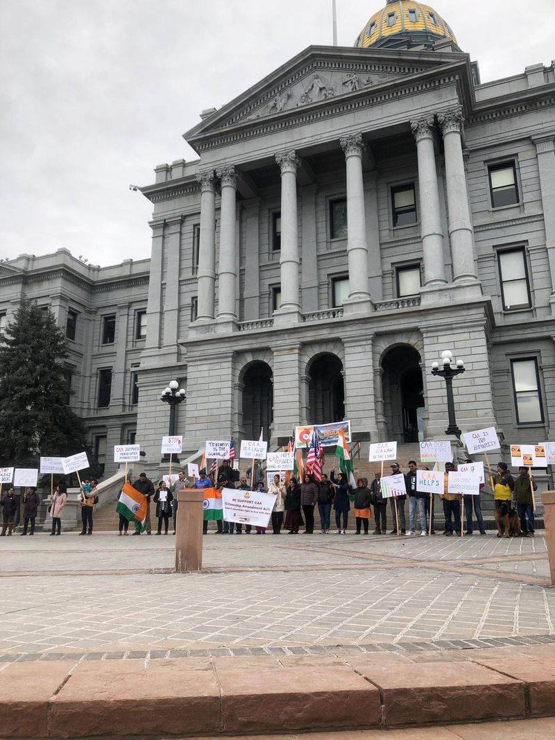The members gathered in front of Colorado state capitol also known as Colorado Vidhana Soudha on February 29, 2020