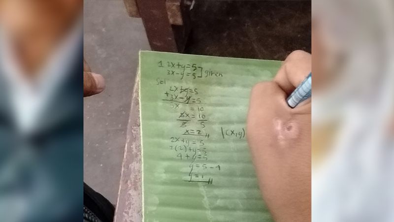 Poor student unable to afford notebook creates copies with banana leaves wins people heart kph