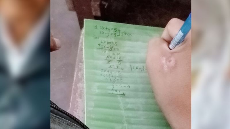 Poor student unable to afford notebook creates copies with banana leaves wins people heart kph