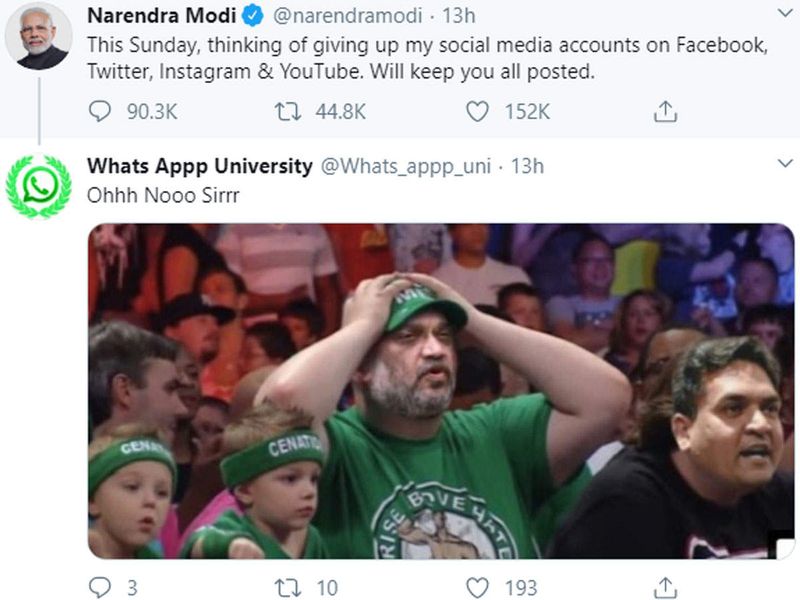 netizens reaction on pm narendra modi quitting social media memes viral kpt