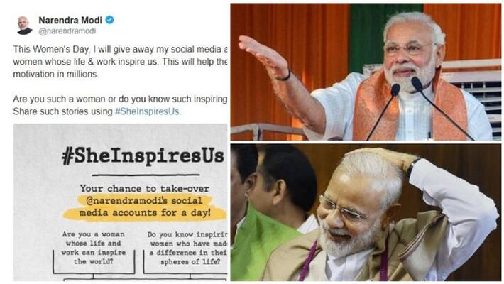 modi tweet about march 8th and he will allow ladies to handle the social media account modi tweet about march 8th and he will allow ladies to handle the social media account
