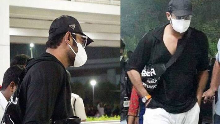 superstar Prabhas was spotted wearing a mask at airport superstar Prabhas was spotted wearing a mask at airport