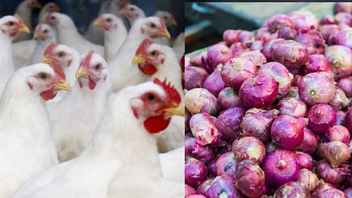 Meat sellers are giving free onion to sell chicken Meat sellers are giving free onion to sell chicken