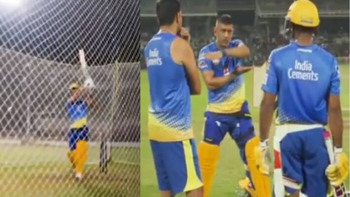 MS Dhoni hit 5 sixes in a row during CSK trainig, warms up for IPL2020 MS Dhoni hit 5 sixes in a row during CSK trainig, warms up for IPL2020