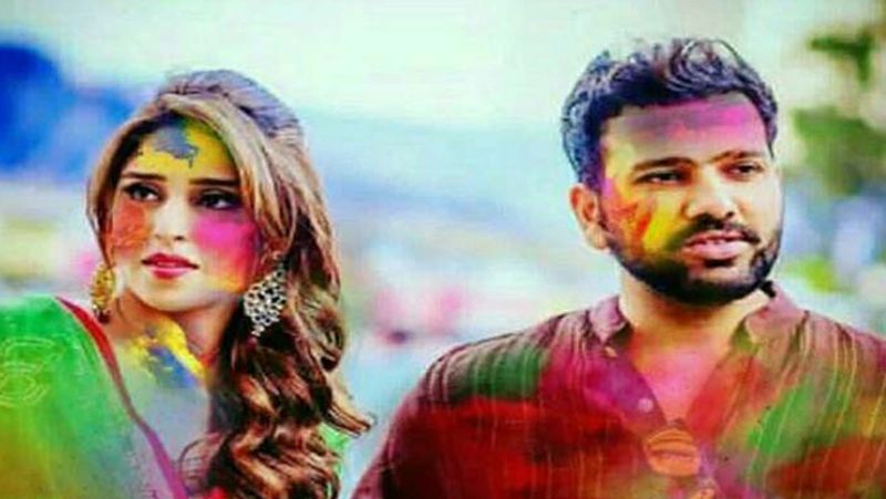 pictures of indian cricketers celebrating holi KPB