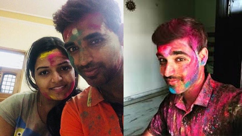 pictures of indian cricketers celebrating holi KPB