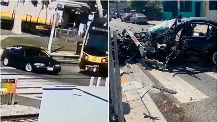 video of BMW Getting Crushed By Train video of BMW Getting Crushed By Train
