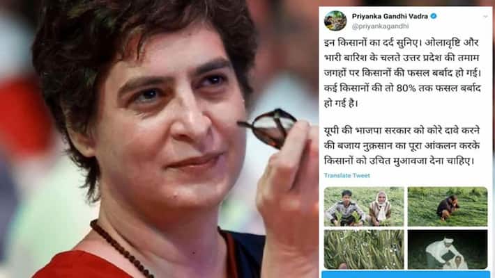 Priyanka Gandhi tweets pics of Raj, Pak farmers as told him from up KPP Priyanka Gandhi tweets pics of Raj, Pak farmers as told him from up KPP
