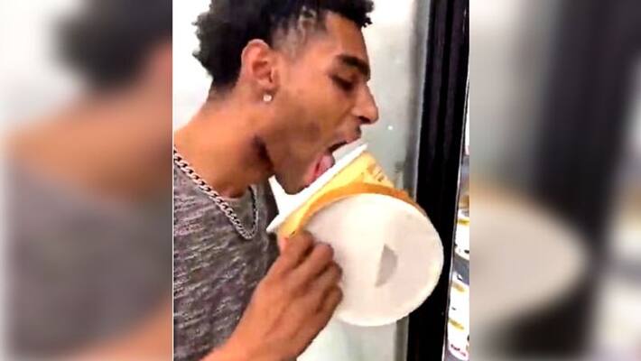 A person sentenced to jail for licking ice cream from a store in Texas A person sentenced to jail for licking ice cream from a store in Texas