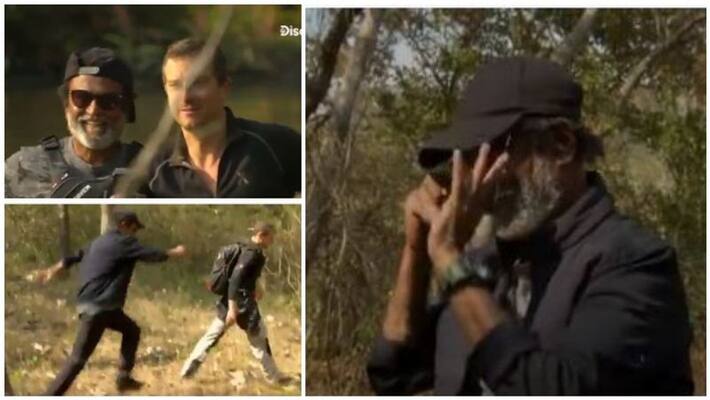 actor rajinikanth make stylish men vs wild show promo actor rajinikanth make stylish men vs wild show promo