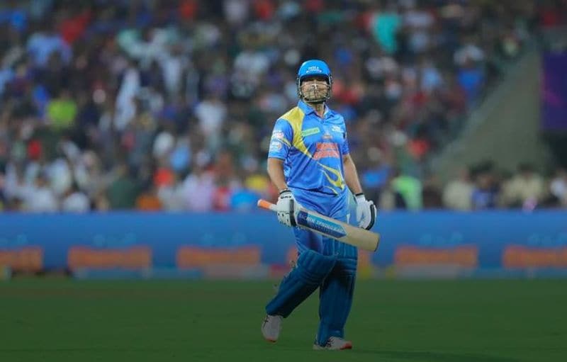 A disappointed Tendulkar walks back to the pavilion after failing to score any runs