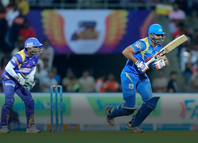 Irfan takes off for a run during his half century knock