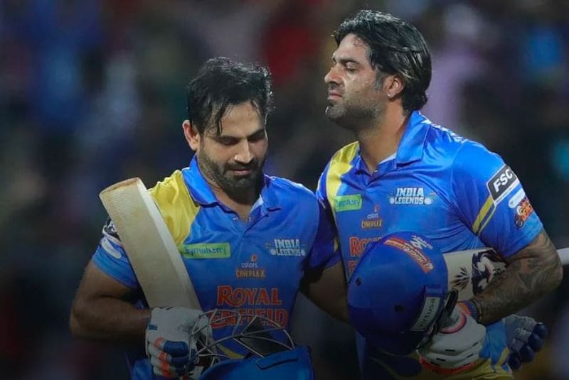 Irfan and Manpreet Gony return to the pavilion after helping India win by five wickets. Gony remained not out on 11 while Irfan was unbeaten on 57