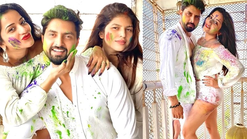 Monalisa playing holi with Nanad Riya and other family members KPG