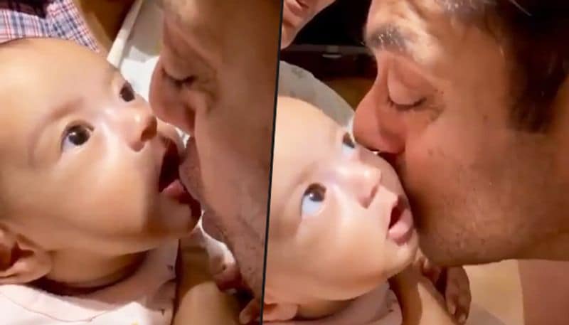 In the video, Salman is seen puckering up to give Ayat a kiss, again and again. While Ayat is seen in a woman’s arms, Salman keeps kissing her on the lips.