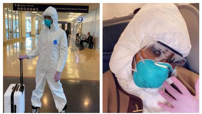 Naomi Campbell wears hazmat suit to airport amid coronavirus outbreak Naomi Campbell wears hazmat suit to airport amid coronavirus outbreak