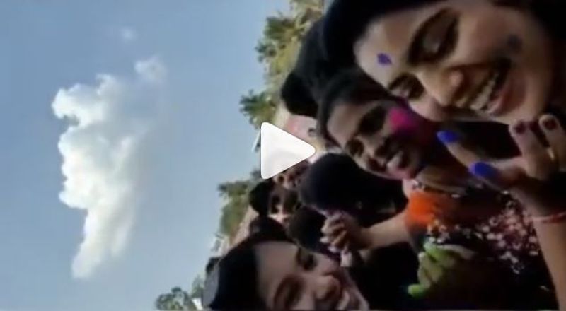 bigg-boss-winner-shine-shetty-megha-shetty in holi celebration