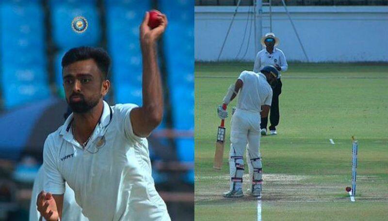 jaydev unadkat very sharp and bizarre run out in ranji trophy final video