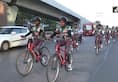 CRPF officials organise cycle rally to encourage women to join the Armed forces