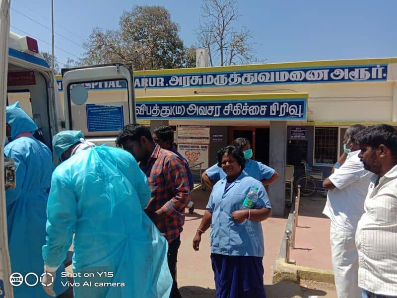 suspected of contracting coronavirus at the harur hospital was sent to the Dharmapuri Government Hospital today