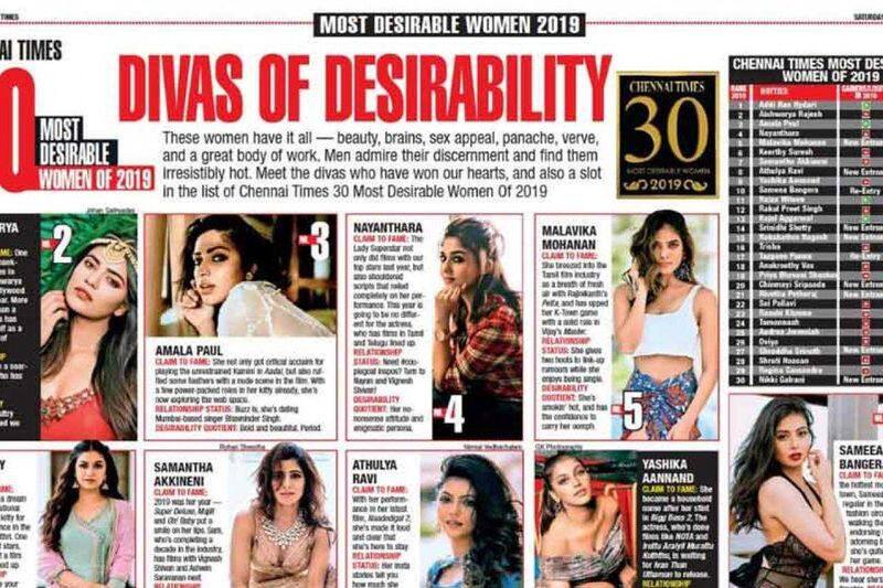 Lady Super Star Nayanthara Had 4th Place in 2019 Desirable Womens List