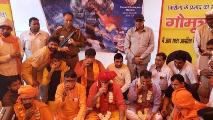 chakrapani gomutra party hindu group cow urine in a bid to ward off coronavirus chakrapani gomutra party hindu group cow urine in a bid to ward off coronavirus