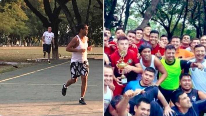 Ronaldinho score 5 goals in prison futsal tournament at Paraguay Ronaldinho score 5 goals in prison futsal tournament at Paraguay
