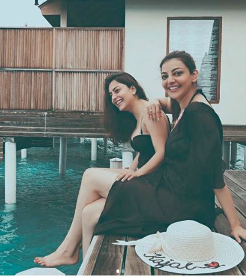Actress Kajal Aggarwal Swimming Pool Stills