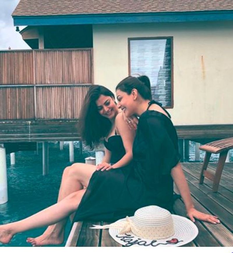 Actress Kajal Aggarwal Swimming Pool Stills