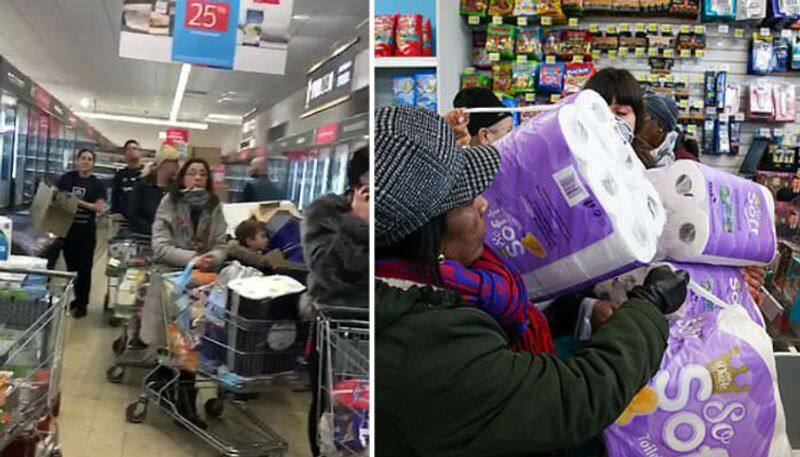 supermarkets has no stock as people started panic buying amid coronavirus outbreak