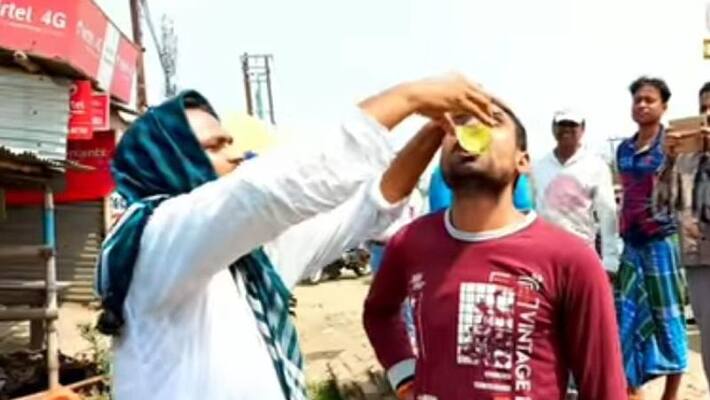 Gomutra Party to stop corona Virus organised in Dunkuni Gomutra Party to stop corona Virus organised in Dunkuni