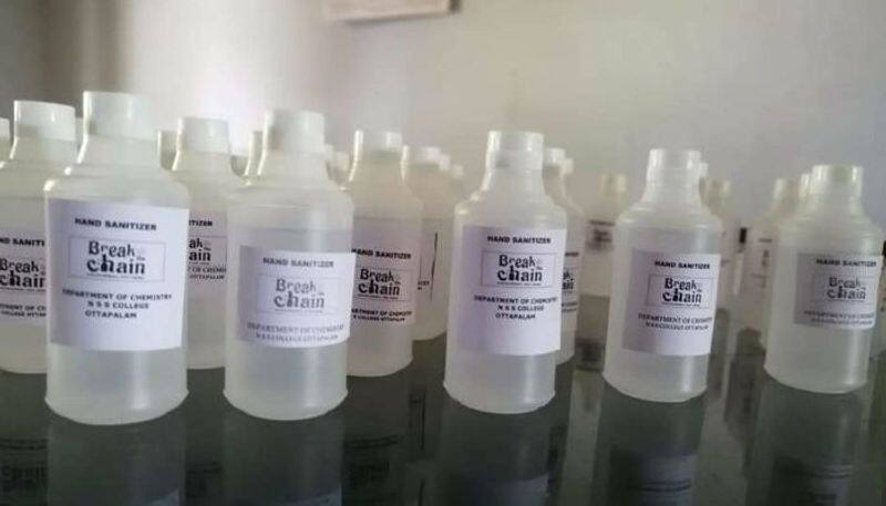 chemistry teachers prepared hand sanitizer in college laboratory