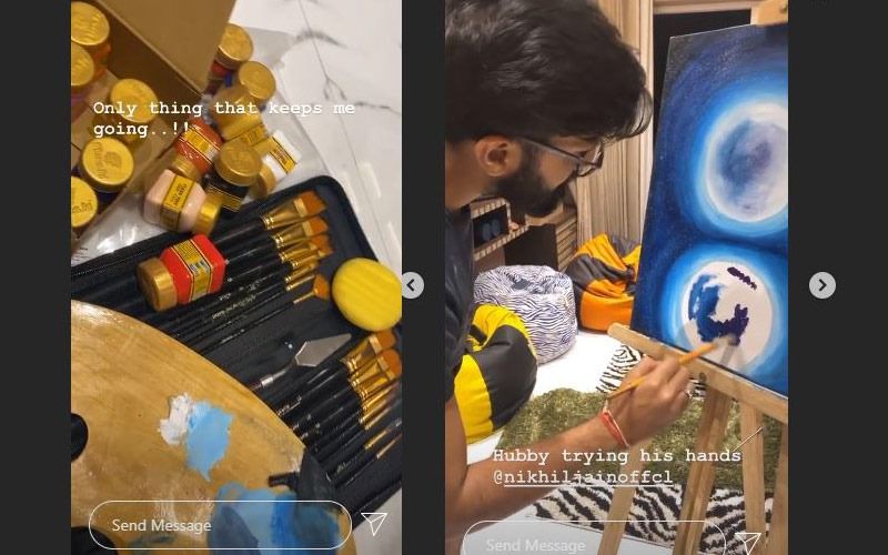 বাড়িবন্দি হওয়ার করাণে নিখিলের সঙ্গে ছবি এঁকেই সময় কাটাচ্ছেন নায়িকা। নিজের এই প্রতিভা নিখিলের মধ্যেও ছড়িয়ে দেওয়ার চেষ্টা করছেন। ইনস্টাগ্রাম স্টোরিতে নিখিলের সঙ্গে একান্তে কাটানো এই মুহূর্তগুলি শেয়ার করেছেন নুসরত।